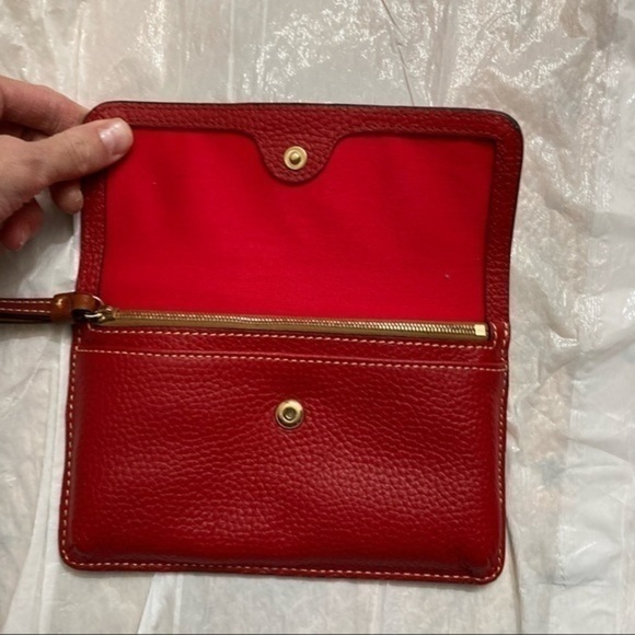 Dooney & Bourke red leather wristlet bag